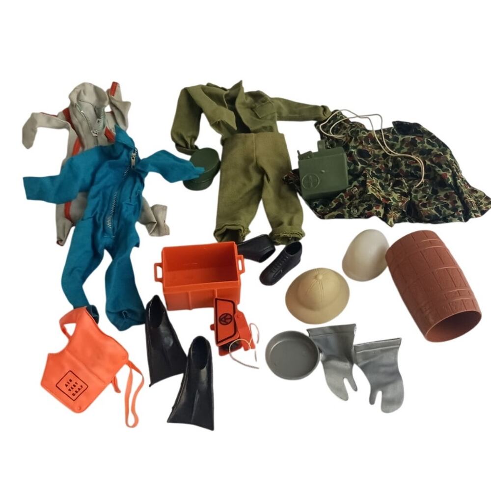 Vintage GI Joe 12 inch Doll Clothes and Accessories Lot Preowned Hasbro